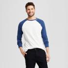 Target Men's Standard Fit Long Sleeve Raglan Color Block Crew T-shirt - Goodfellow & Co Navy (blue)