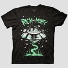 Men's Short Sleeve Rick And Morty Crew T-shirt - Black