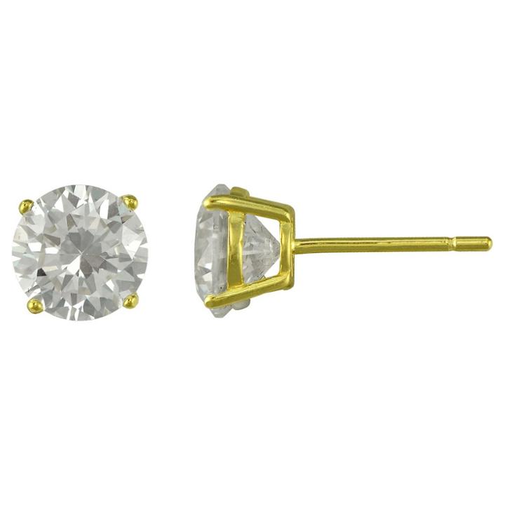 Distributed By Target Round Stud Earring - Gold (8mm), Clear Gold