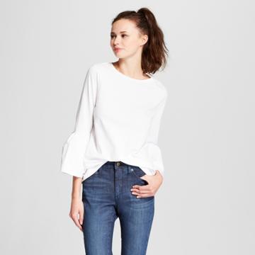 Women's 3/4 Bell Sleeve Blouse - Alison Andrews White