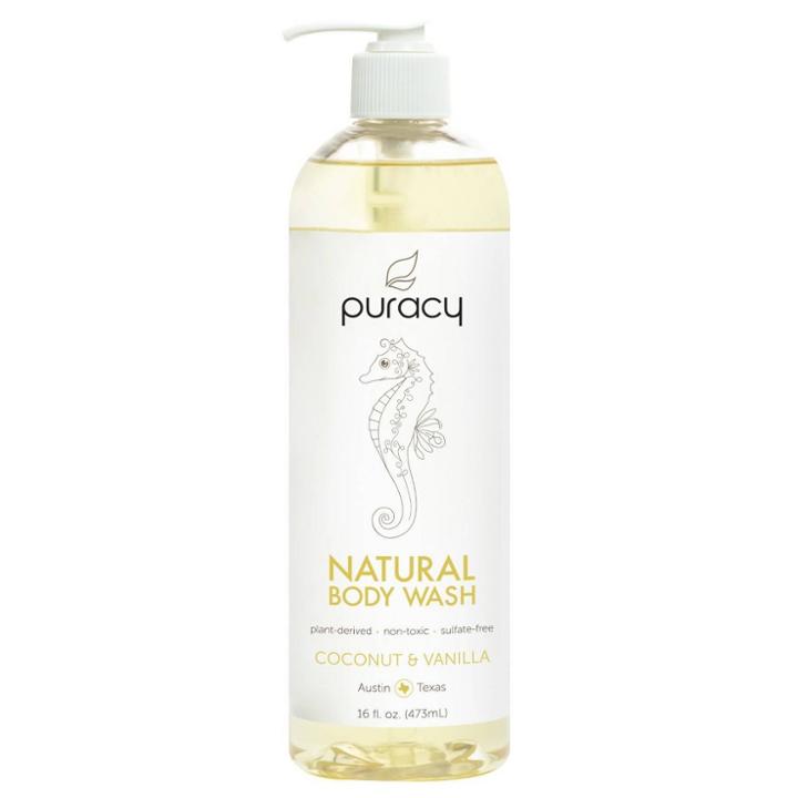 Puracy Coconut & Vanilla Natural Body Wash Shower Gel - 16 Fl Oz, Clear