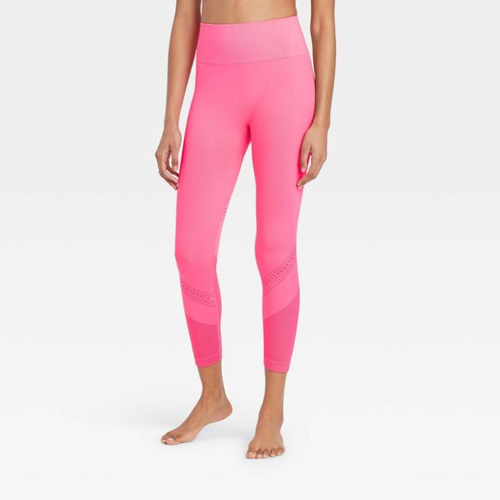 Women's High-waisted Seamless 7/8 Leggings - Joylab Pink