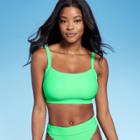 Women's Bralette Bikini Top - Xhilaration Lime Green D/dd Cup
