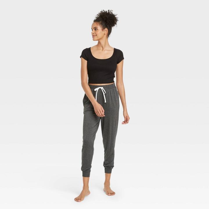 Women's Lounge Cropped T-shirt - Colsie Black