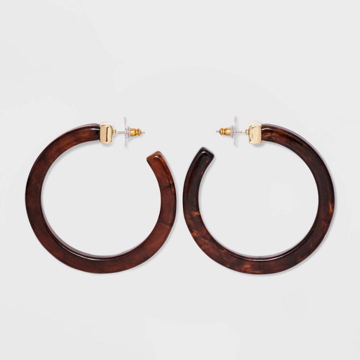 Sugarfix By Baublebar Glossy Resin Hoop Earrings - Natural