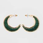 Sugarfix By Baublebar Threaded Crescent Moon Earrings - Emerald, Green