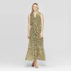 Women's Floral Print Sleeveless Collared A Line Dress - Who What Wear Yellow