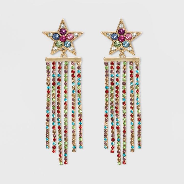 Star Top With Multi Fringe Drop Earrings - Wild Fable Gold, Bright Gold