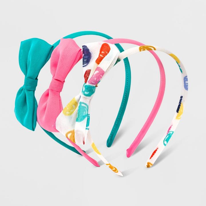 Girls' Print, Bow & Flower Headband - Cat & Jack,