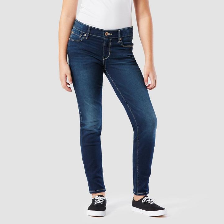 Denizen From Levi's Girls' Mid-rise Skinny Jeans - Dark Wash