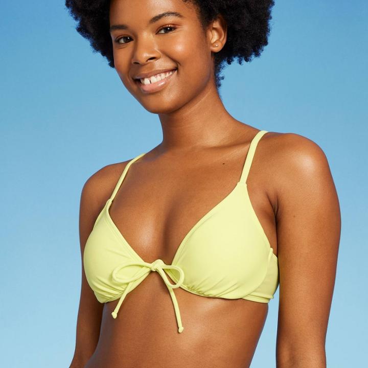 Women's Tie Detail Underwire Bikini Top - Wild Fable Yellow Xxs