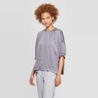 Target Women's Elbow Sleeve Elastic Crewneck Blouse - Prologue Gray