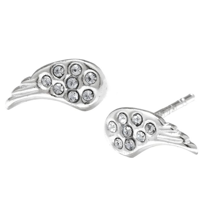 Distributed By Target Sterling Silver Crystal Wings Stud Earrings -