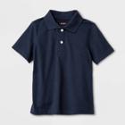 Toddler Boys' Adaptive Short Sleeve Polo Shirt With Magnetic Closure - Cat & Jack Navy