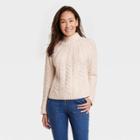 Women's Mock Turtleneck Pullover Sweater - Knox Rose Cream