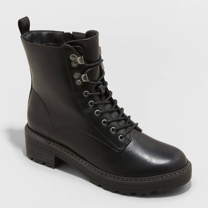 Women's Marta Wide Width Combat Boots - Universal Thread Black