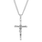 West Coast Jewelry Men's Stainless Steel Crucifix Cross Pendant Necklace,