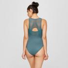 Women's Comfort Layered Mesh Back Bodysuit - Joylab Mediterranean Blue