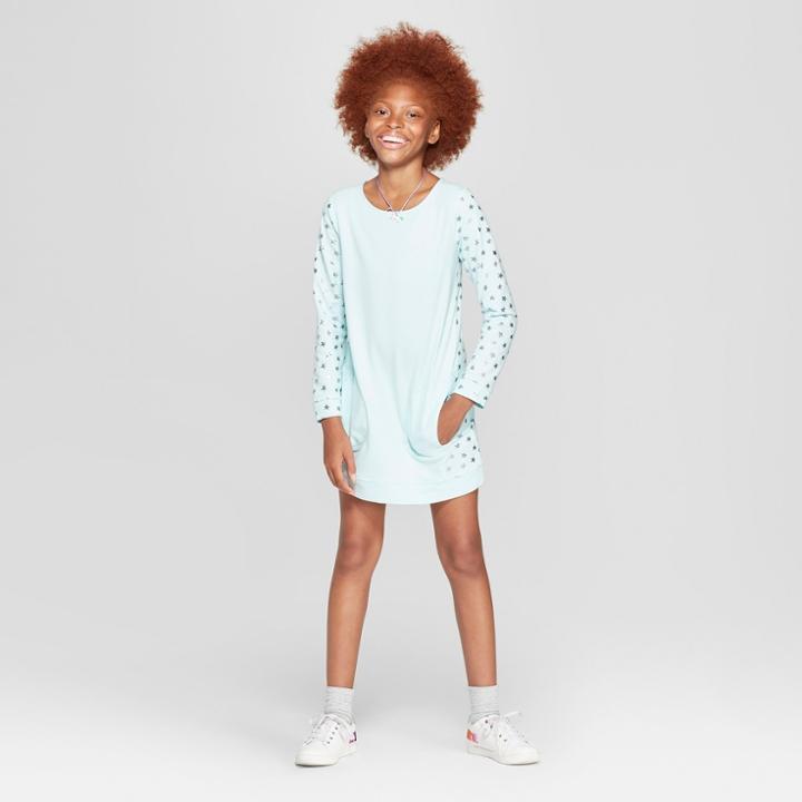 Girls' Star Knit Dress - Cat & Jack Aqua