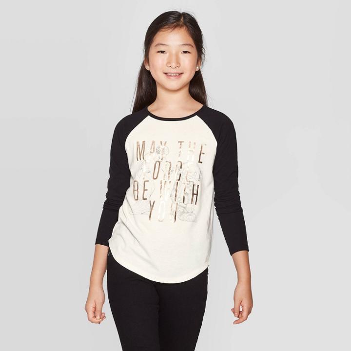 Girls' Star Wars Long Sleeve T-shirt - Ivory Xs, Girl's, White