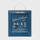 Angelite With Recycled Metal Stud And Hoop Earring Set 3pc - Universal Thread Ice Blue