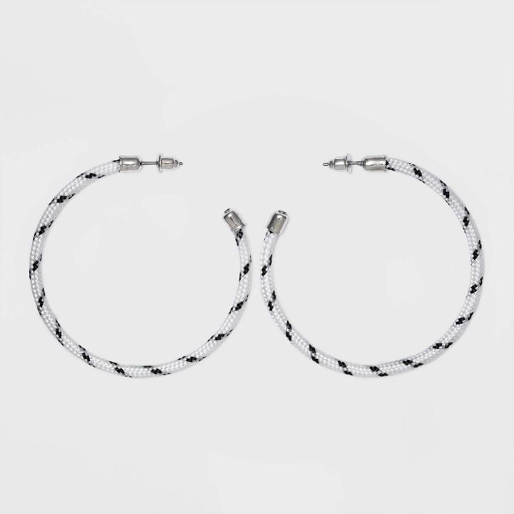 Corded Hoop Earrings - Wild Fable White