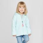 Toddler Girls' Faux Wool Unicorn Overcoat - Cat & Jack Aqua