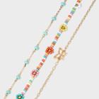 Girls' 3pk Mixed Anklet Set With Butterfly And Beaded Flowers - Art Class , Gold