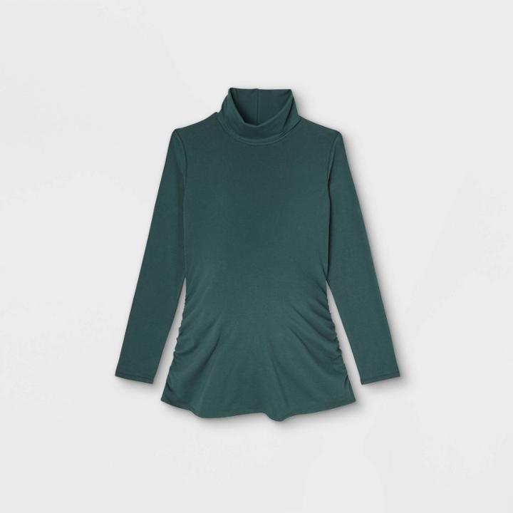 Maternity Long Sleeve Turtleneck T-shirt - Isabel Maternity By Ingrid & Isabel Green