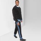 Men's Big & Tall Casual Fit Ankle Length Mid-rise Velour Jogger Pants - Original Use Black