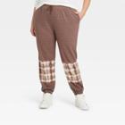 Women's Plus Size Tie-dye Jogger Pants - Knox Rose Brown