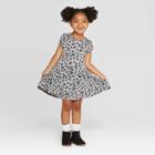 Petitetoddler Girls' Short Sleeve Animal Print Dress - Cat & Jack Gray 12 M, Girl's,