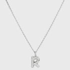 Silver Plated Cubic Zirconia 'r' Pendant Necklace - A New Day