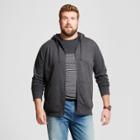 Men's Big & Tall Long Sleeve Hooded Fleece Sweatshirt - Goodfellow & Co Charcoal (grey)