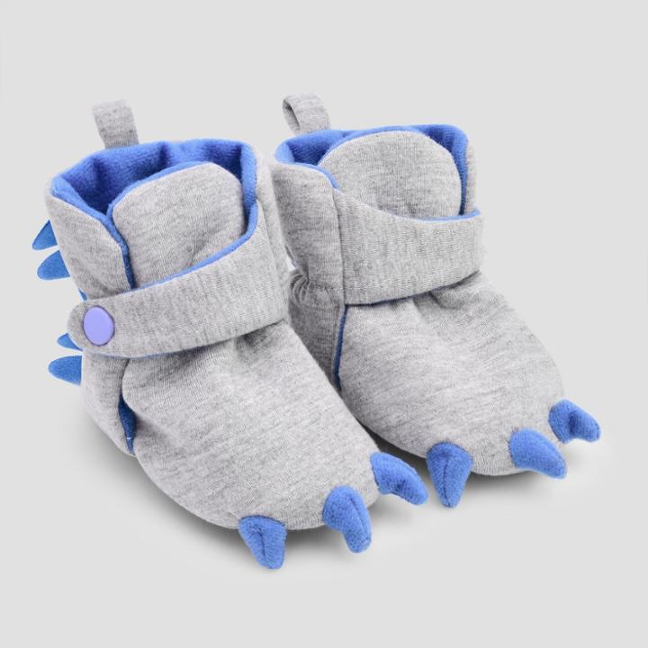Baby Boys' Dino Wrap Slipper Boots - Cat & Jack Gray 3-6m,