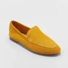 Women's Mila Wide Width Microsuede Deconstructed Loafers - A New Day Yellow 5w, Women's,