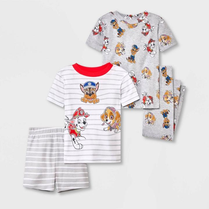 Toddler Boys' 4pc Paw Patrol Striped Snug Fit Pajama