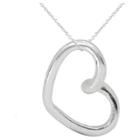 Target Girls' Sterling Silver Open Heart Pendant-15 Plated Chain-white