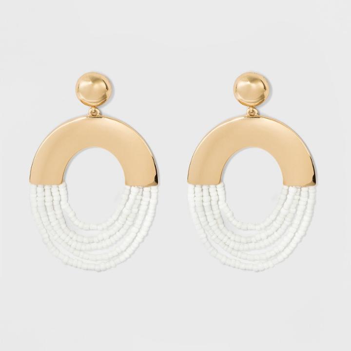 Sugarfix By Baublebar Embellished Hoop Earrings - White, Girl's