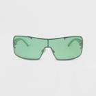Women's Rimless Wrap Shield Sunglasses - Wild Fable Green Apple