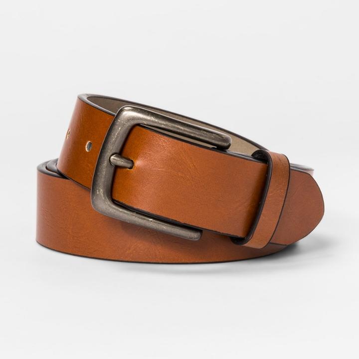 Men's 32mm Jean Belt Thread Inlay - Goodfellow & Co Brown