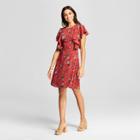 Eclair Women's Floral Cascade Sleeve Mini Dress - Clair Red