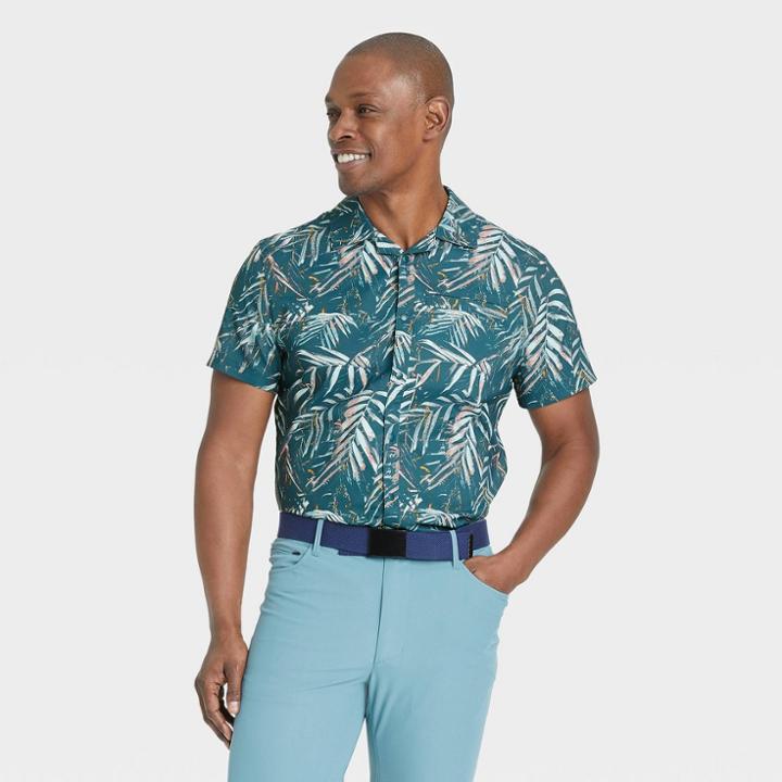 Men's Short Sleeve Palm Print Adventure T-shirt - All In Motion Turquoise