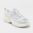 Women's Maybelle Wide Width Bulky Sneakers - Wild Fable Silver 10w,