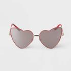 Women's Metal Heart Sunglasses - A New Day Pink