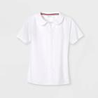 French Toast Girls' Woven Uniform Blouse With Peter Pan Collar - White