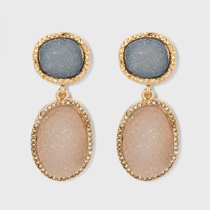 Sugarfix By Baublebar Druzy Drop Earrings - Gray, Girl's, Blue