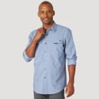 Wrangler Men's Atg Long Sleeve Button-down Shirt - Vintage Indigo S, Vintage Blue