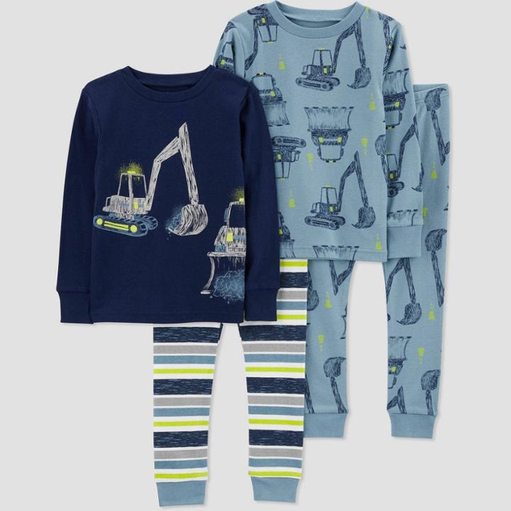 Carter's Just One You Toddler Boys' 4pc Construction Pajama