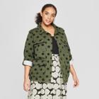 Women's Plus Size Polka Dot Utility Jacket - Who What Wear Olive/black X, Green